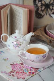 Set di tè in porcellana per una flora da 400 ml di rosa Isabelle
