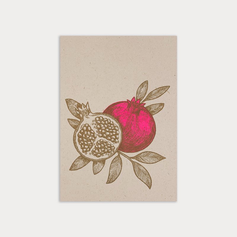 Postcard / pomegranate / eco paper