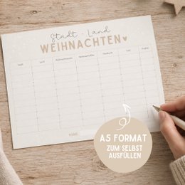 5x Stadt-Land-Weihnachten | Weihnachtliches Rätsel, Spiel A5