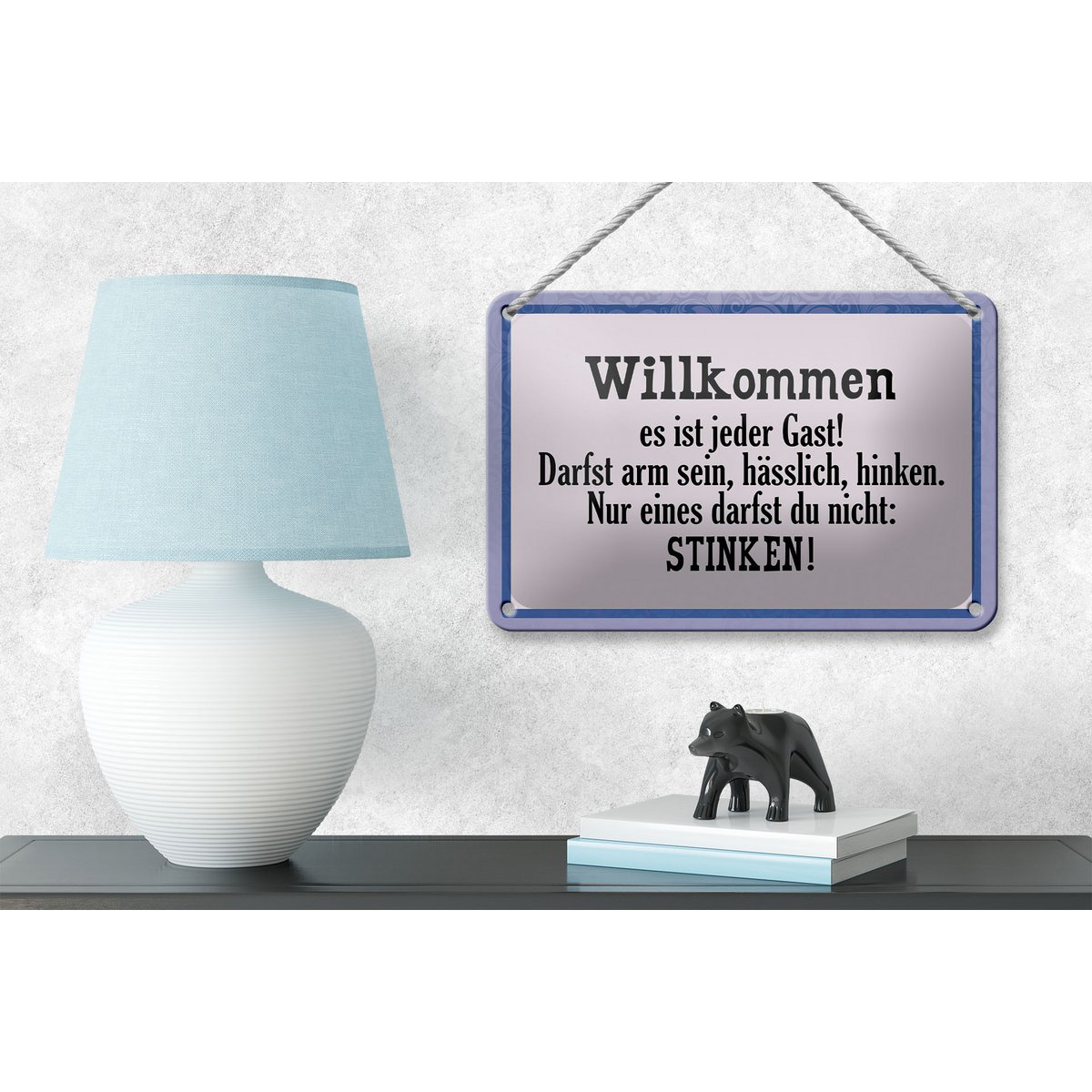 Tin sign saying 18x12cm Welcome it is every guest decoration
