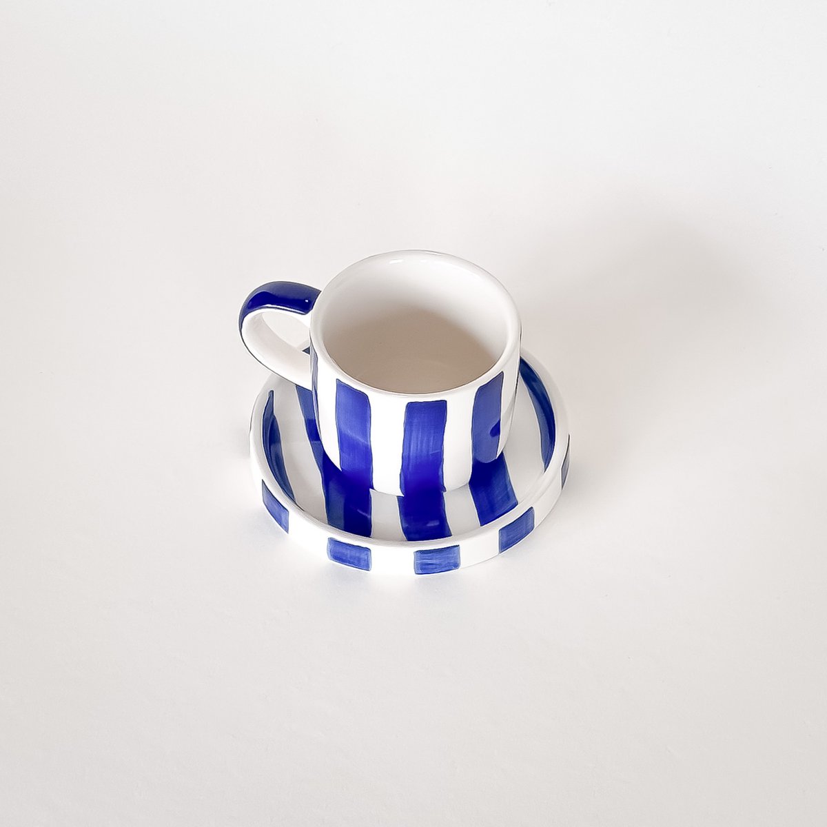 Espresso Tasse Strepen – zeeblauw