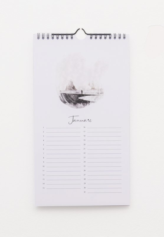 Birthday Calendar Watercolor Abstract Design