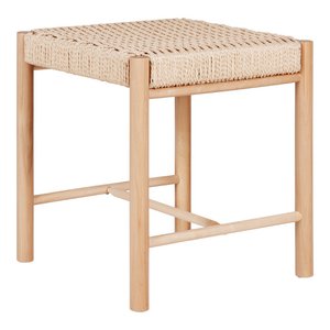 Abano Stool - Poplar Wood, Paper Cord, Natural - 42x42x46.5 cm