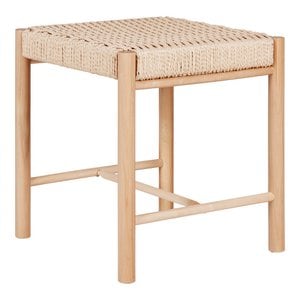 Abano Stool - Poplar Wood, Paper Cord, Natural - 42x42x46.5 cm