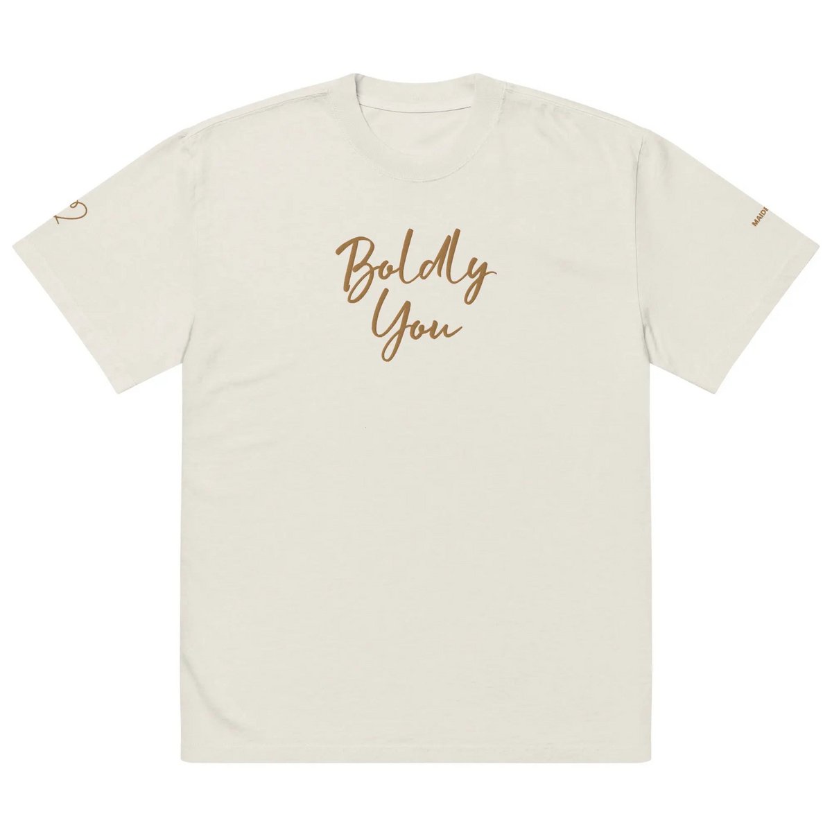 Boldly You Oversized falmet t-shirt med gammelt guldbroderi