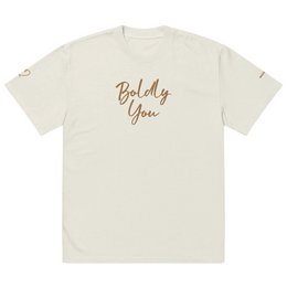 Boldly You Oversized falmet t-shirt med gammelt guldbroderi