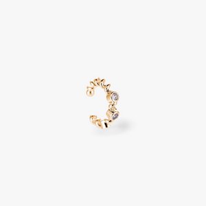 Twisty Ear Cuff met Zirkonia Steentjes - Goud