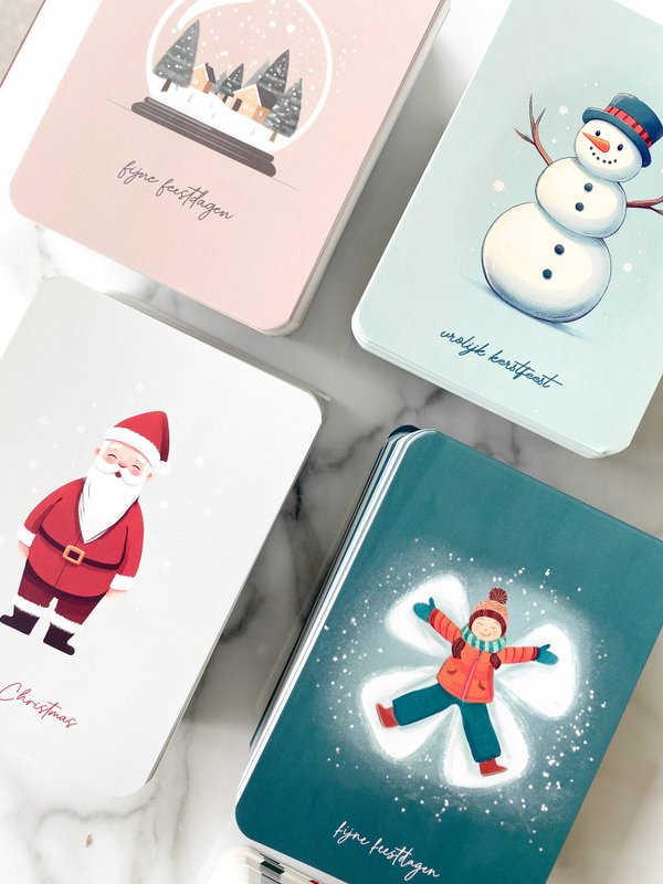 Kerstkaart | Sneeuwmannetje