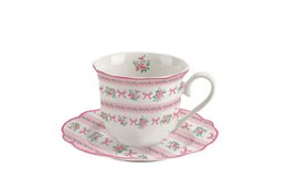 Tazza con piattino in porcellana Ribbon Isabelle Rose