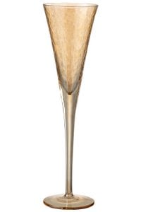J-Line glas champagne Oneffen - glas - transparant/amber