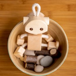 Titi Cute Wooden Robot Sister