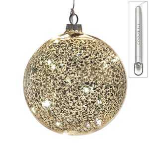 Glass Led L.Ant.Ball In Box Champ 12cm Batt.Op. THECKE
