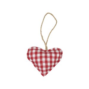 Pendant cotton heart red 10cm