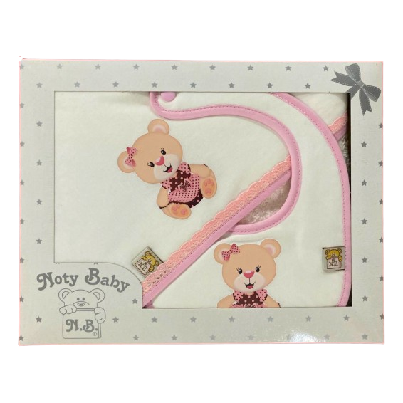 Ensemble serviette de bain et bavoir à capuche pour bébé