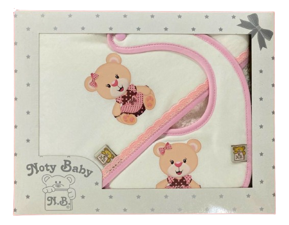 Ensemble serviette de bain et bavoir à capuche pour bébé