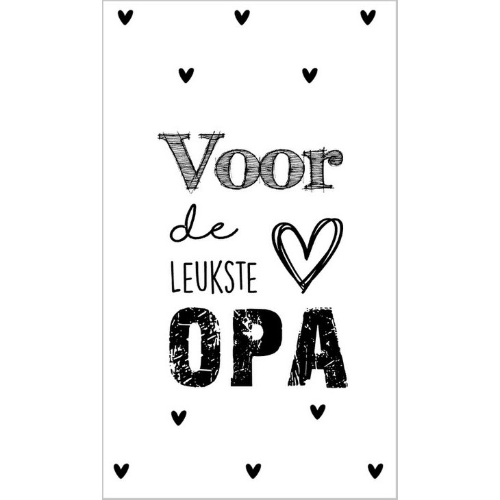 Kaartje 5 bij 8.5 cm met tekst Voor de leukste opa.