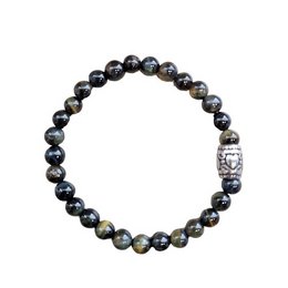 Ladies bracelet Falcon eye 6 mm with basic bead