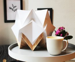 Origami Table Lamp in EcoWood and Paper - size S
