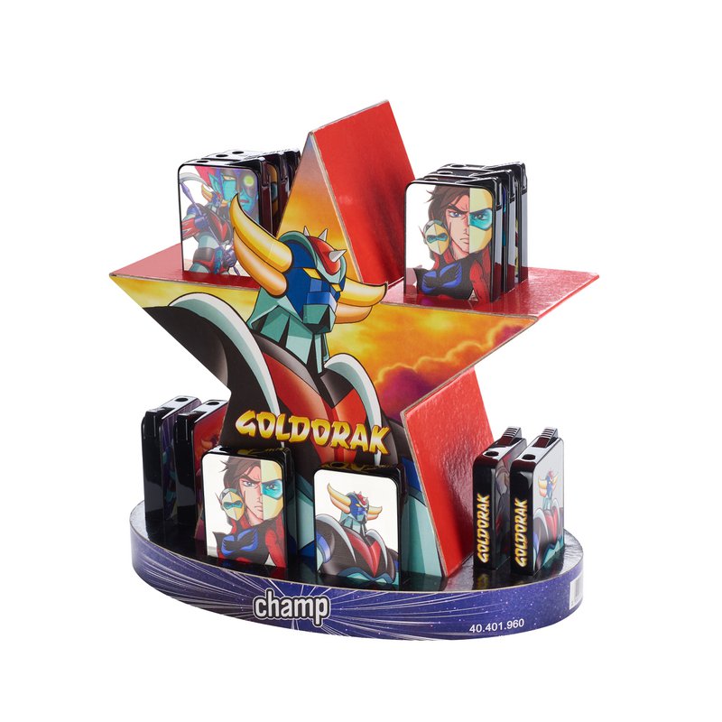 GOLDKORAK DISPLAY OF 12 ASSORTED LIGHTERS