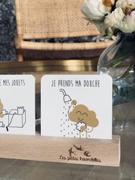 Educational cloud - Wooden barrette & Paper cards