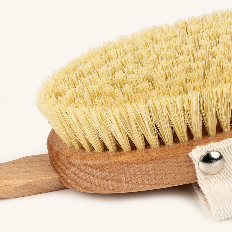 Cepillo corporal natural de madera con mango largo y extraíble - vegano