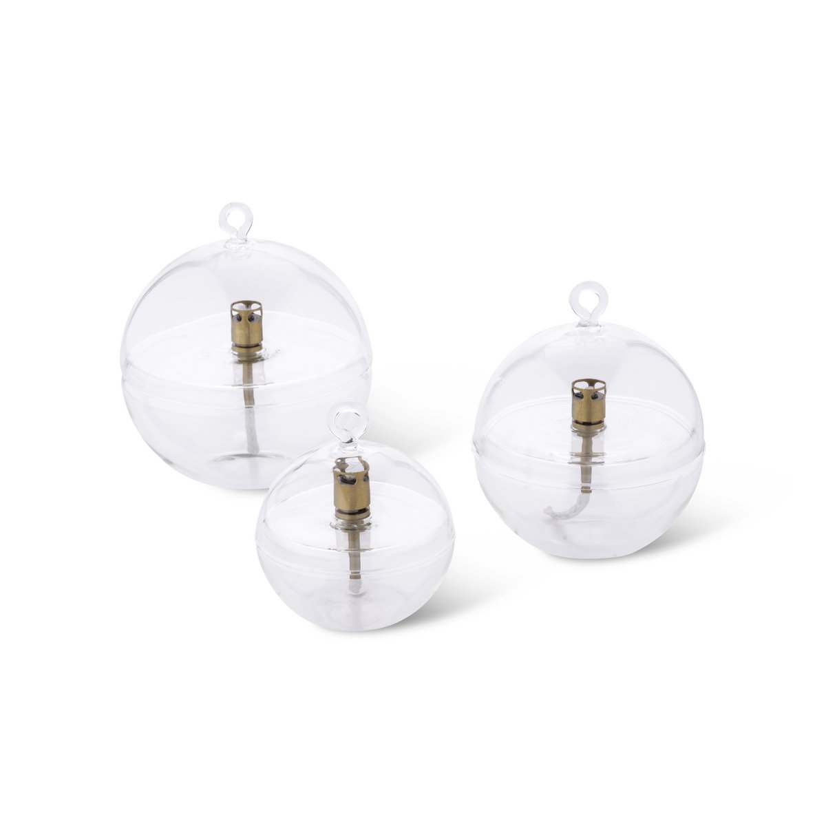 Olielamp Round cover clear brass L