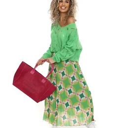 LOLA – Sac en cuir italien embossé python – Fuchsia
