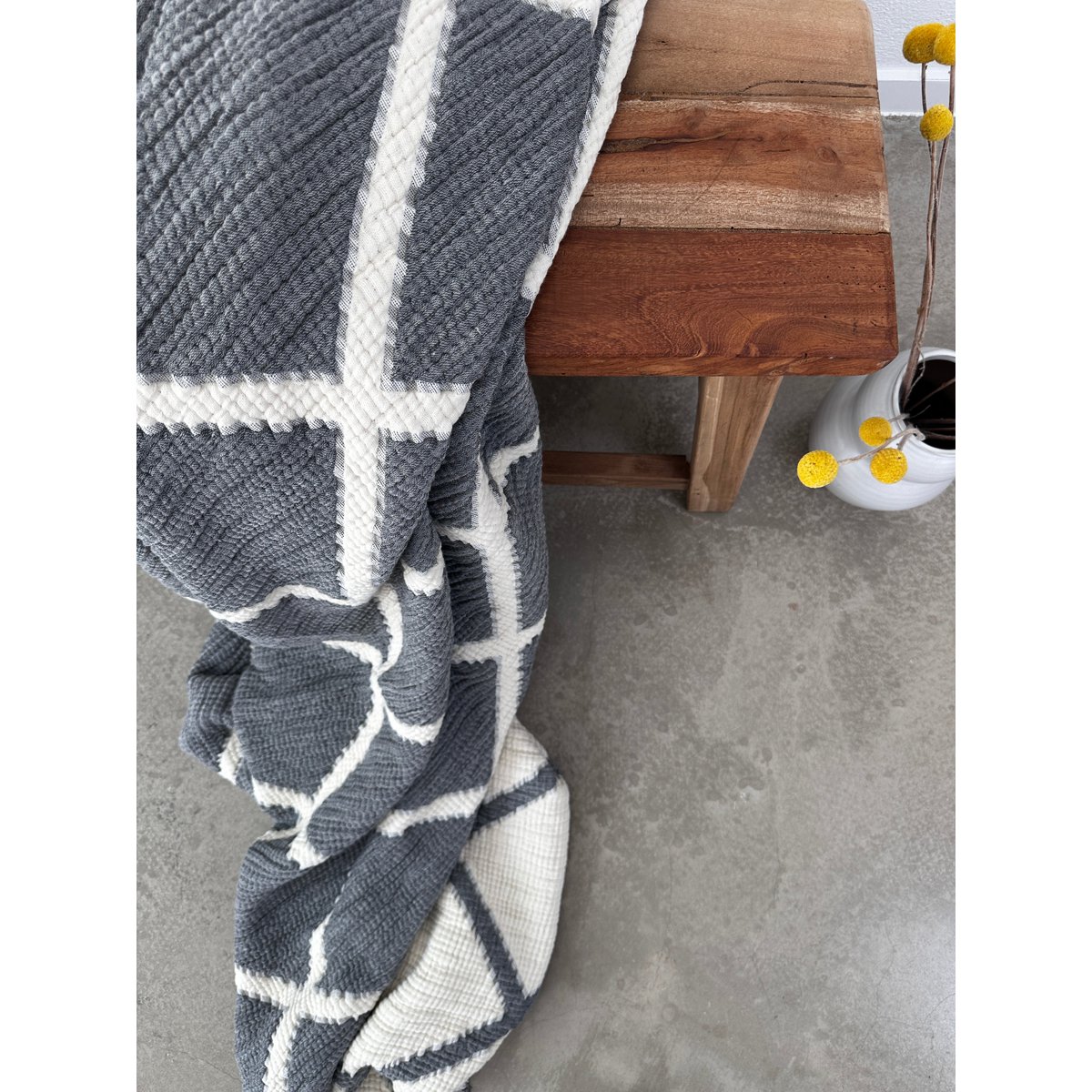 Muslin blanket - gray-white - 2.20 x 2.50 m FAIR