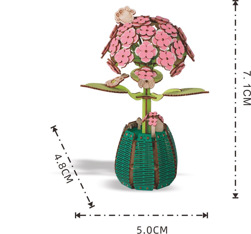 Kit DIY en bois d'un Hortensia en Pot