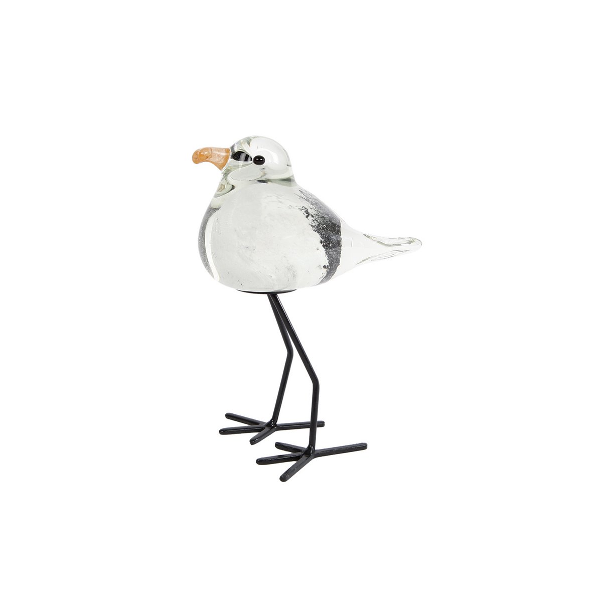 Sculpture Seagull white-black glass 11x85x15cm