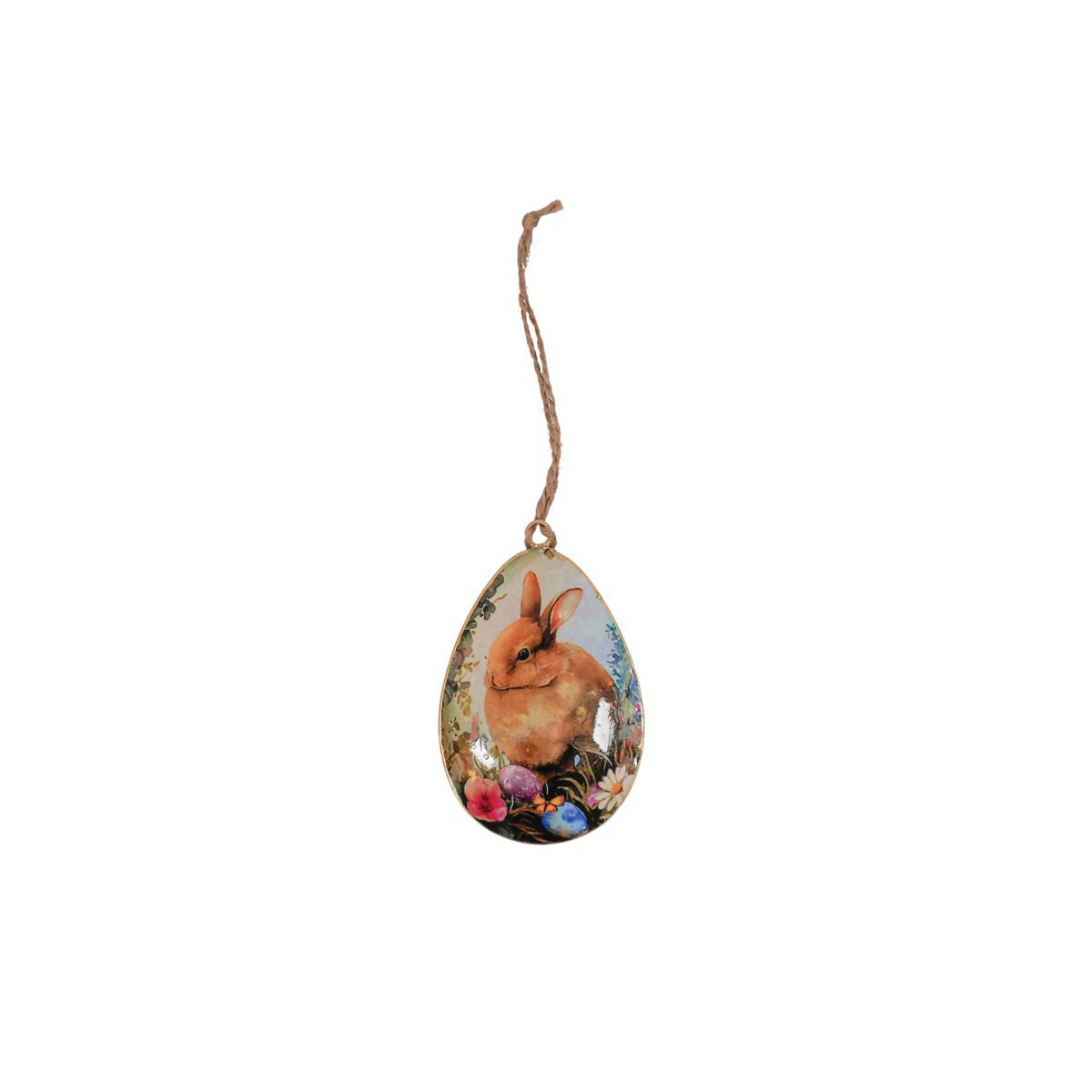 Metal egg Bunny 10 cm Isabelle Rose