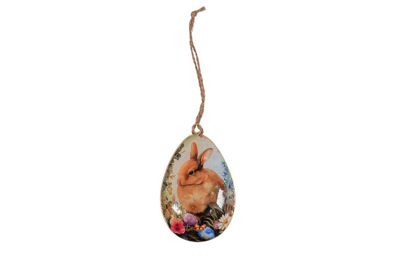 Metal egg Bunny 10 cm Isabelle Rose