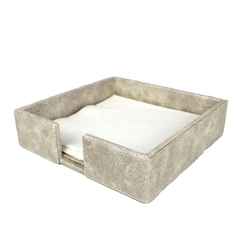 Serviettenhalter quadratisch L Kunstleder Rochen beige