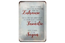 Tin sign saying 12x18cm home family blessing gift decoration