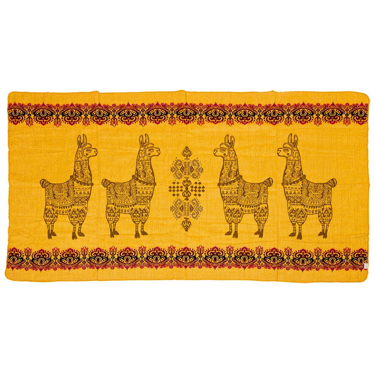 Mini Alpaca Amarillo - mini manta de alpaca - 110x185cm