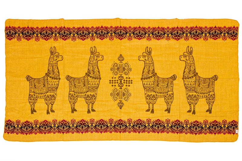 Mini Alpaga Jaune - mini couverture en alpaga - 110x185cm