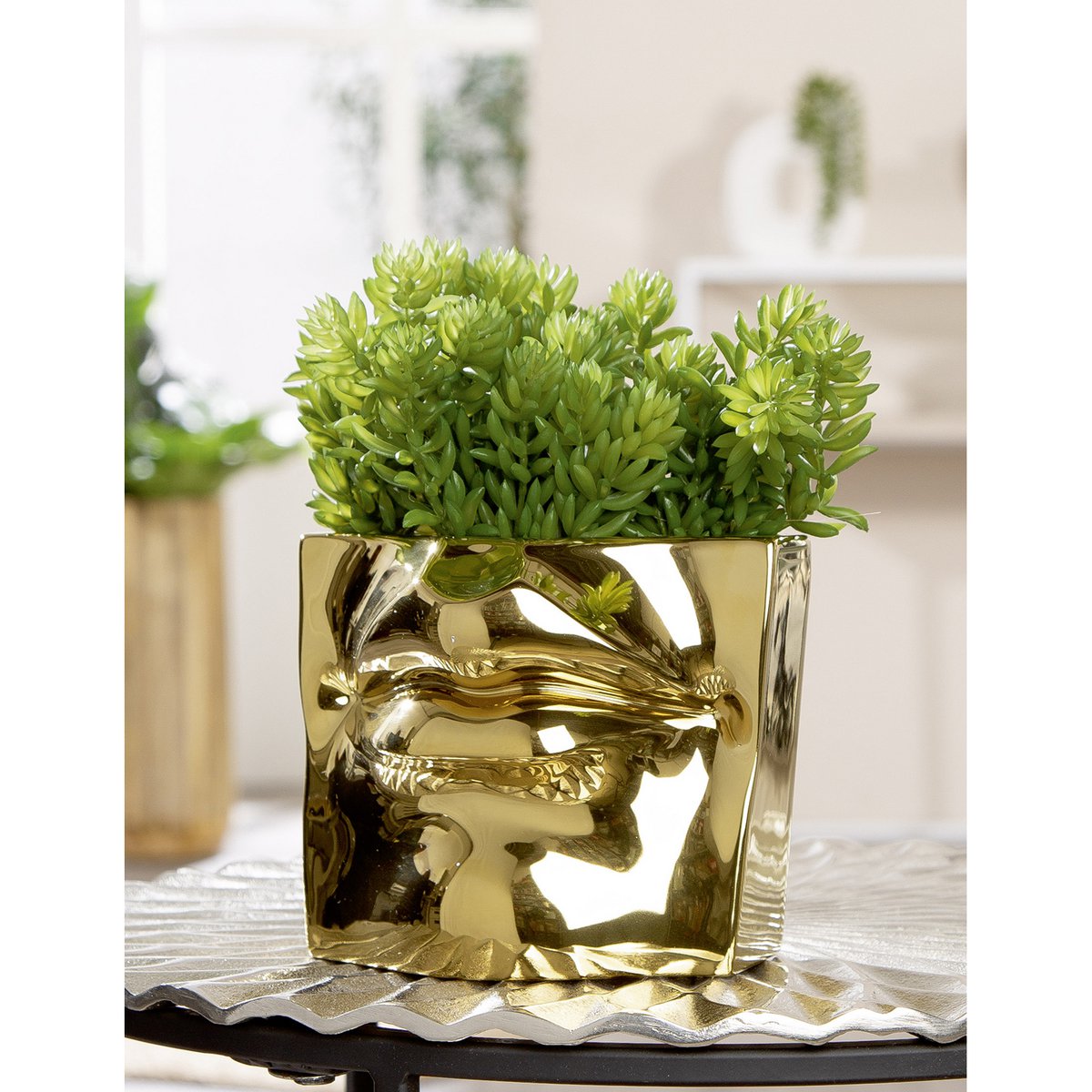 Vase Mund Volto goldfarben H. 12,5 cm, VE 4