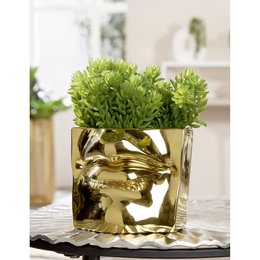 Vase Mund Volto goldfarben H. 12,5 cm, VE 4