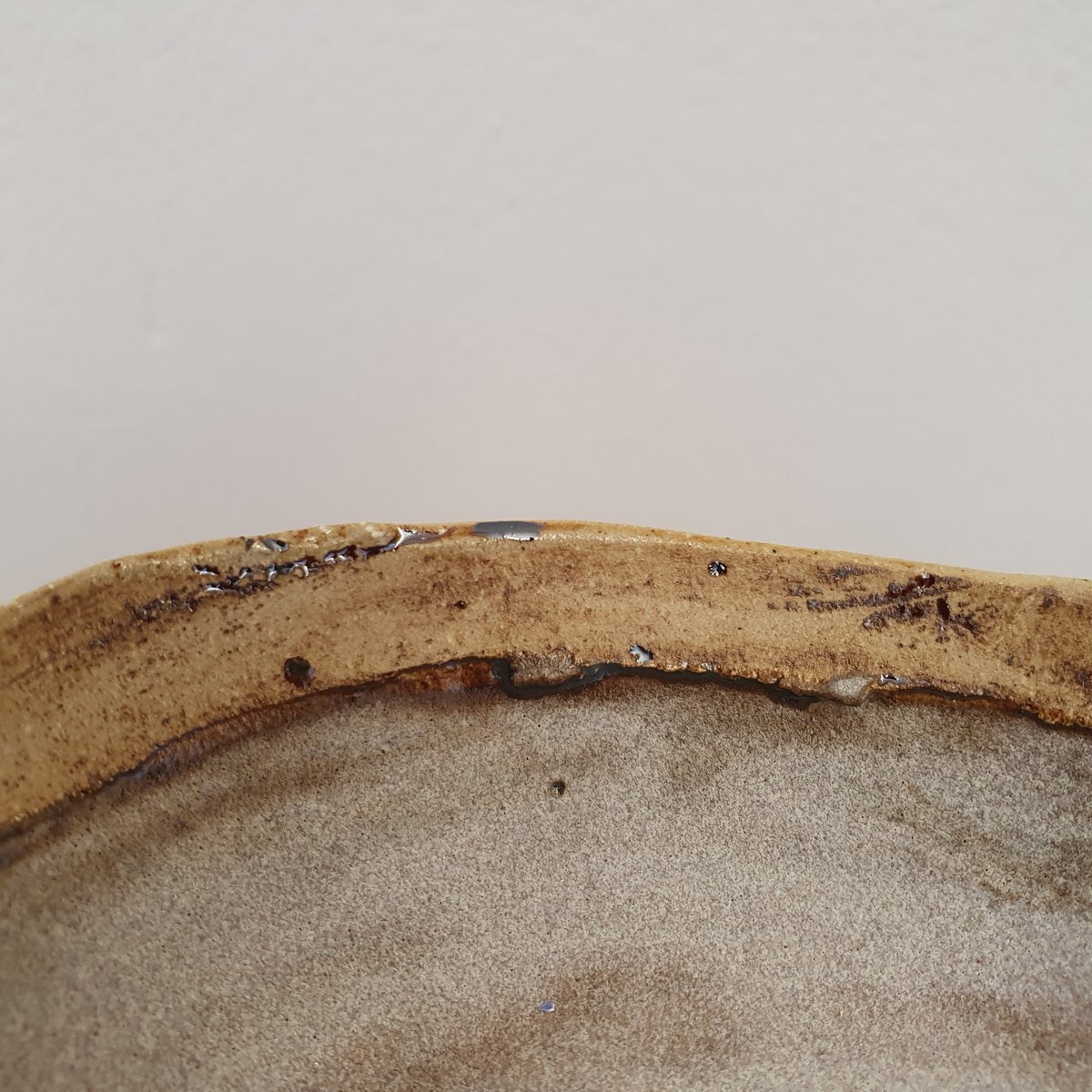 Tall small serving bowl approx. 20 cm x 9 cm (H) crockery, handmade, stoneware, unique, plate, creamy white, matt