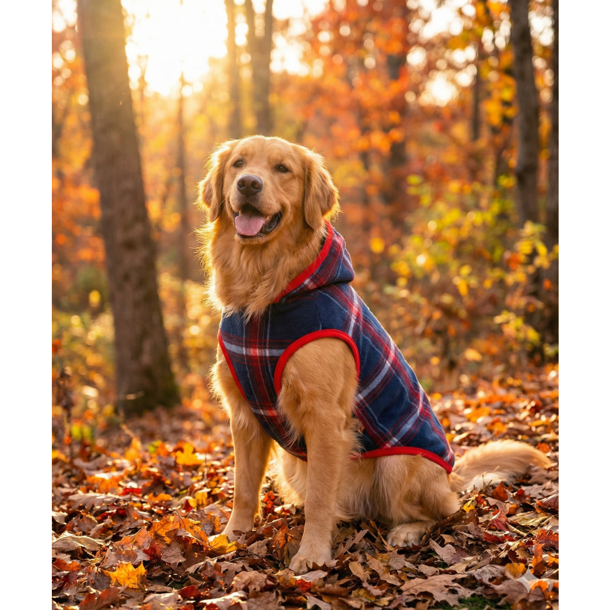 Alpha Dog Lumber Blue Plaid Fleece-hættetrøje (5-Sæt)