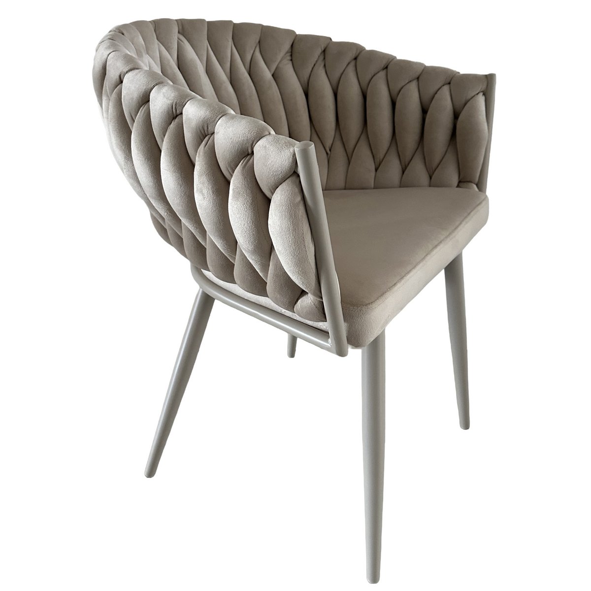 Chaise Wave Chaise de salle à manger velours Blanc Sable Couleur structure Sable !
