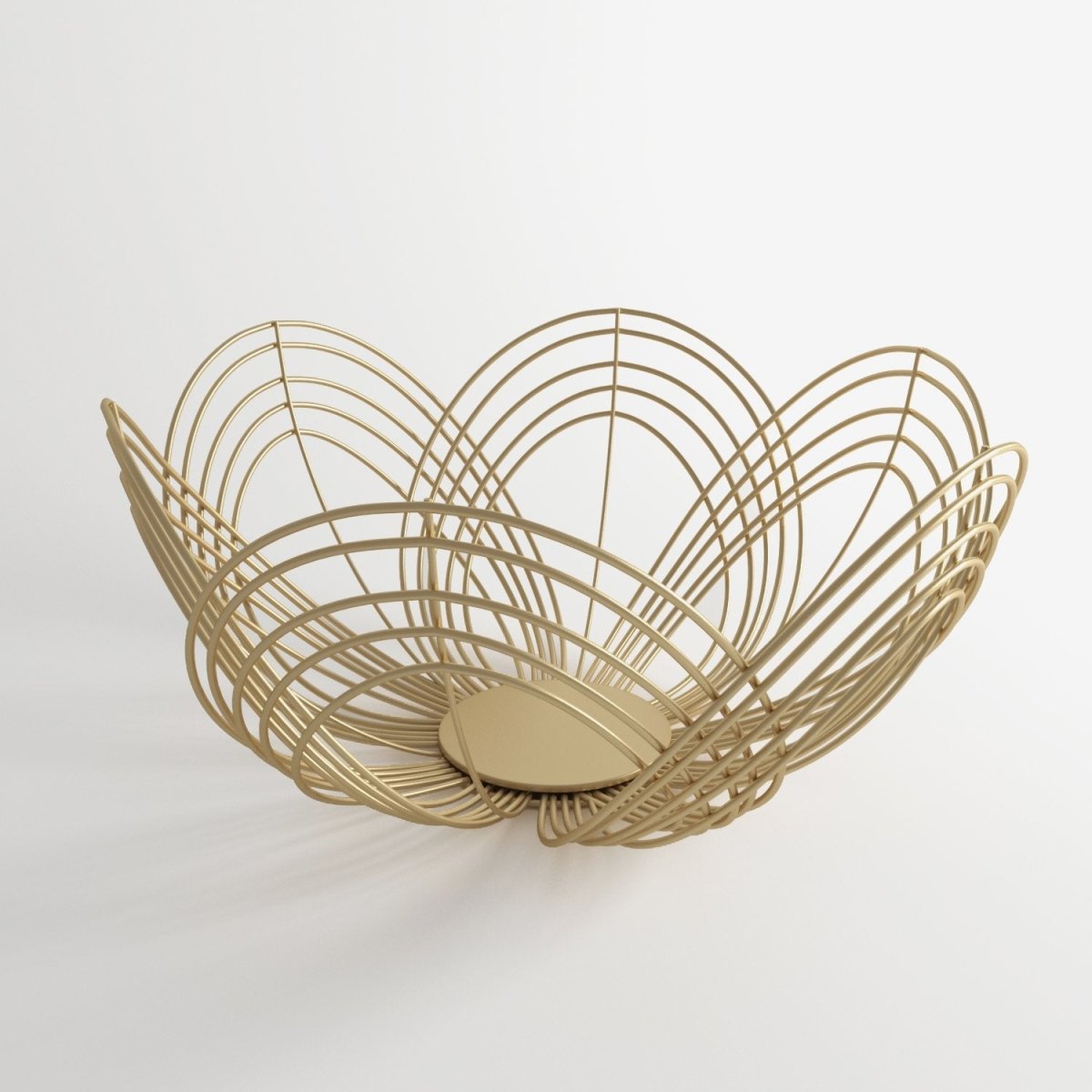 Cesta de diseño Éléonore en metal dorado