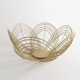 Éléonore designer basket in gold metal