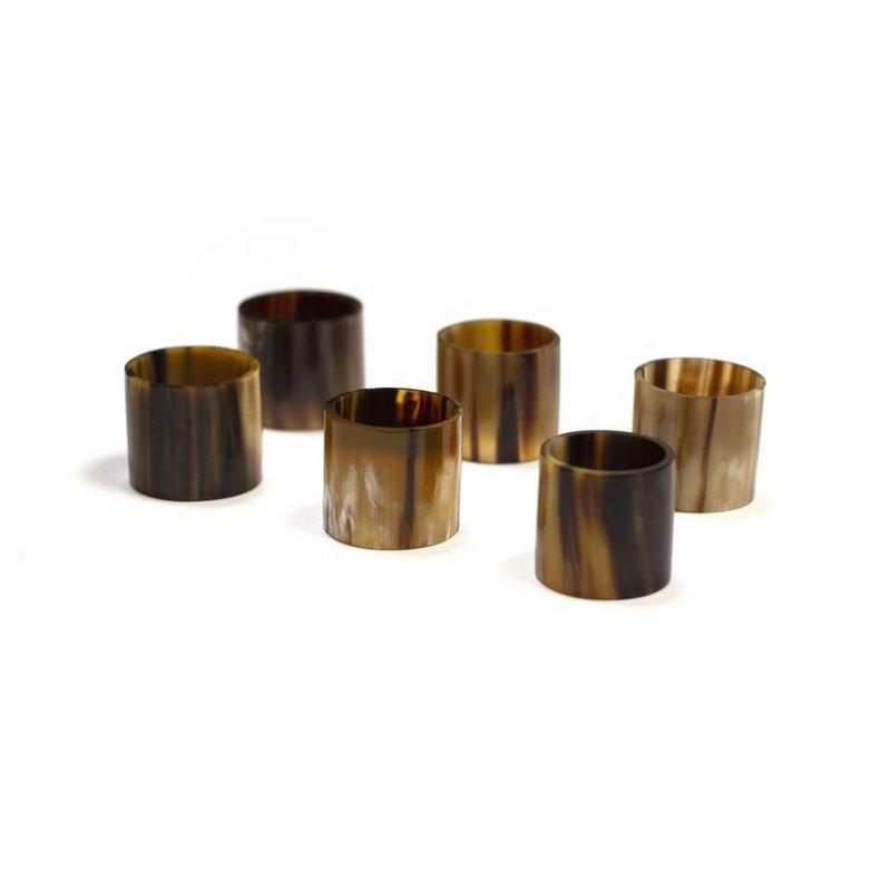 Lot de 6 ronds de serviette en corne blonde