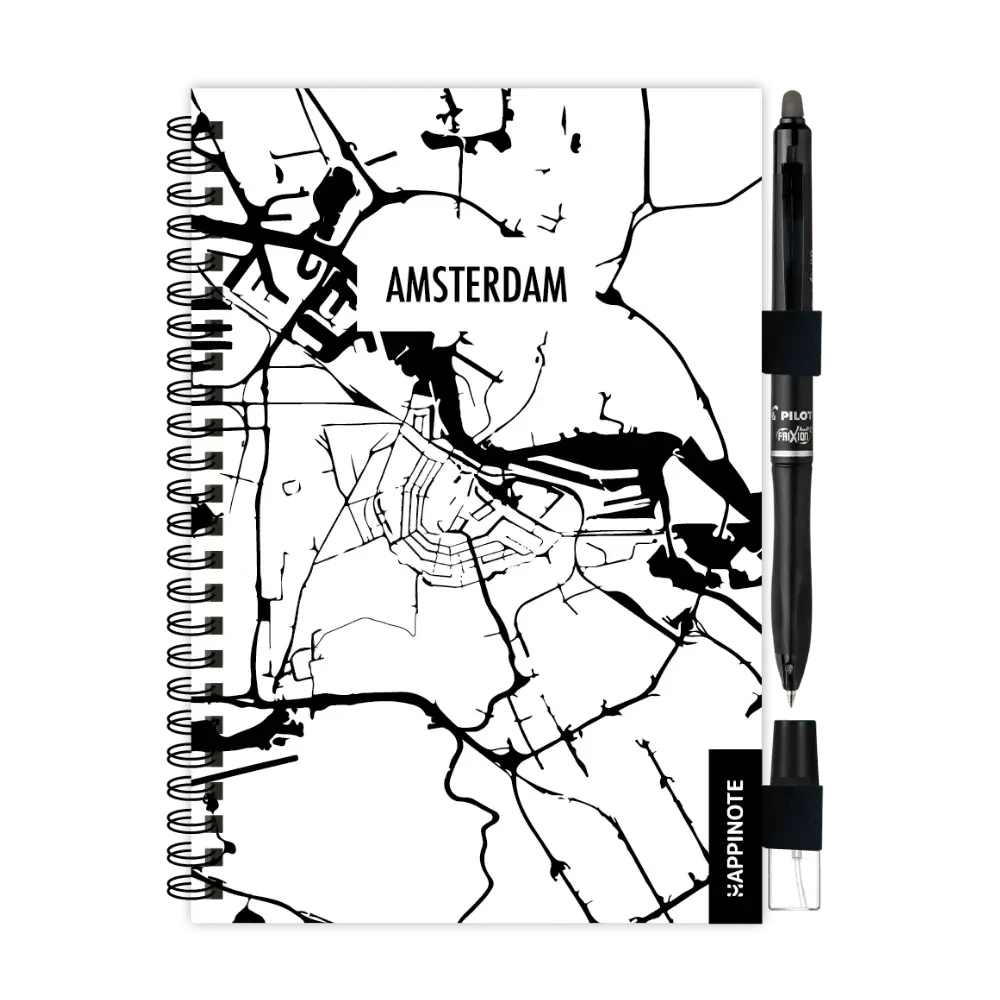 Happinote | Uitwisbaar notitieboek A5 | Amsterdam
