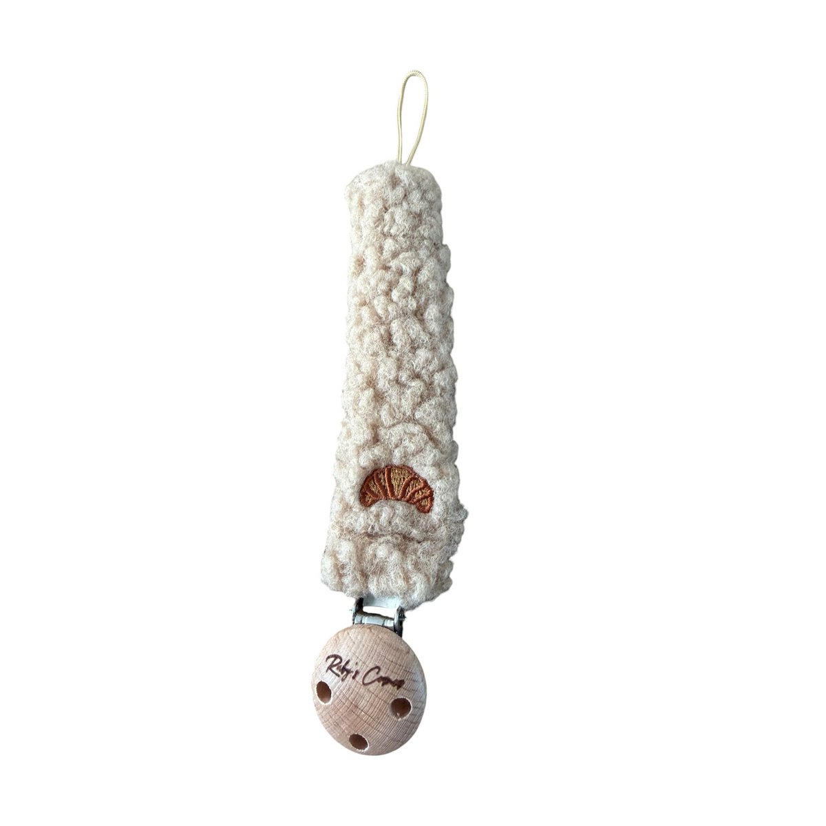 Pacifier Cord Teddy - Croissant - Brown
