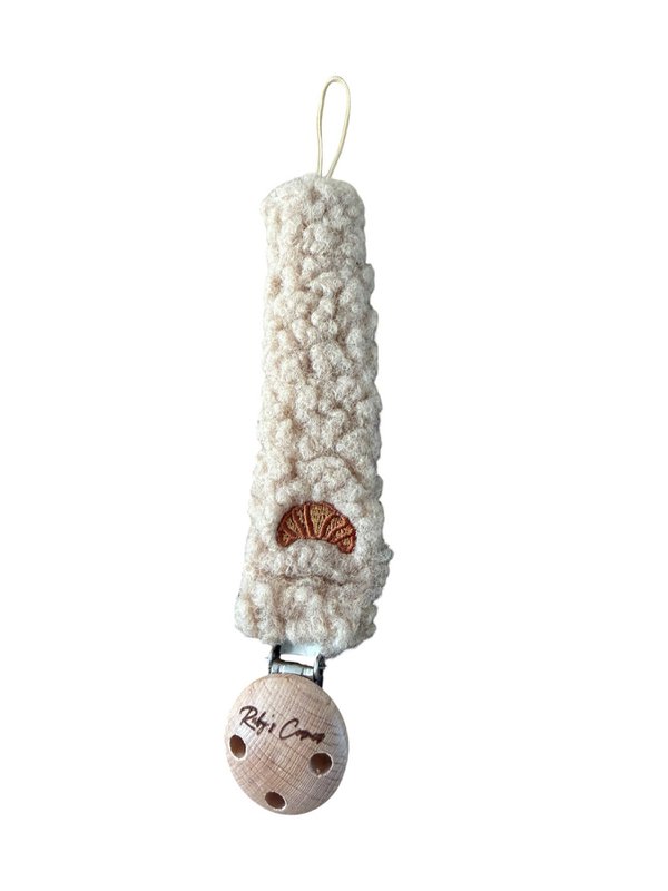 Pacifier Cord Teddy - Croissant - Brown