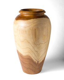 Samàn Kayoa Vase en bois naturel décoratif.