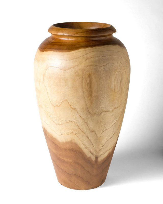 Samàn Kayoa Vase en bois naturel décoratif.