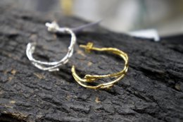 Silver Branch Earrings, Gold-Plated Sterling Silver Jewelry, Hoop Earrings, Gift for Her, Birthday Gift for Women, Handmade Jewelry